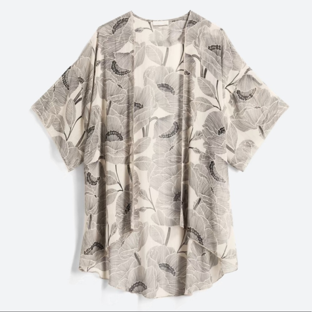 Emory Park kimono top in black/tan/gold
